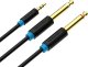 Kabel Vention Kabel audio 3,5mm TRS męski do 2x 6,35mm męski 1m Vention BACBF czarny 2