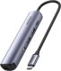 HUB USB Ugreen Hub / Adapter Ugreen Revodok CM418 USB-C do 2x USB, HDMI 4K 30 Hz, RJ45 1Gbps, PD 100W (szary) 1