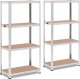 MSW Regał magazynowy metalowy 4 półki 320 kg 80 x 40 x 160 cm szary 2 szt. Regał magazynowy metalowy 4 półki 320 kg 80 x 40 x 160 cm szary 2 szt. 1