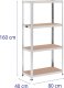 MSW Regał magazynowy metalowy 4 półki 320 kg 80 x 40 x 160 cm szary 2 szt. Regał magazynowy metalowy 4 półki 320 kg 80 x 40 x 160 cm szary 2 szt. 6