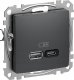 SCHNEIDERE Gniazdo ładowania USB Schneider Sedna Design SDD114404 A+C 45W PD czarny antracyt 1
