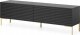 Selsey Szafka RTV Lammelo 140 cm lamele czarny mat, złote nogi 1