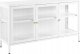 Beliani Szafka trzydrzwiowa metalowa ze szklaną gablotą biała NEWPORT 1