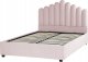 Beliani Łóżko z pojemnikiem welurowe 140 x 200 cm różowe VINCENNES 7
