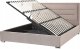 Beliani Łóżko z pojemnikiem welurowe 180 x 200 cm beżowoszare ROUEN 1