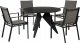 Beliani Zestaw ogrodowy stół i 4 krzesła czarny z szarym OLMETTO/BUSSETO 1
