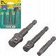 Wolfcraft 1 zestaw 3 adapterów do kluczy nasadowych  1/2 , 3/8 cala, 1/4 cala, trzpień 6-kątny 1