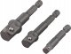 Wolfcraft 1 zestaw 3 adapterów do kluczy nasadowych  1/2 , 3/8 cala, 1/4 cala, trzpień 6-kątny 2