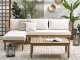 Beliani Zestaw ogrodowy drewno akacjowe 4-osobowy prawostronny złamana biel CREMONA 3