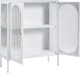 Beliani Witryna dwudrzwiowa metalowa biała SARRE 9