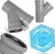 AQUER Trójnik kanalizacyjny PP 110/110mm 45° Aquer T110/45 SZ szary 1