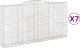 vidaXL Kosze gabionowe, 7 szt, 400x50x200/220 cm, galwanizowane żelazo 2