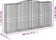vidaXL Kosze gabionowe, 7 szt, 400x50x200/220 cm, galwanizowane żelazo 6