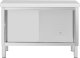 Royal Catering Stół gastronomiczny z szafką z drzwiami suwanymi STAL 120 x 50 cm do 390 kg Stół gastronomiczny z szafką z drzwiami suwanymi STAL 120 x 50 cm do 390 kg 1