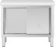 Royal Catering Stół gastronomiczny z szafką z drzwiami suwanymi STAL 100 x 50 cm do 285 kg Stół gastronomiczny z szafką z drzwiami suwanymi STAL 100 x 50 cm do 285 kg 1