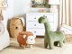 Beliani Pufa zwierzak welurowa zielona BRONTOSAUR 9