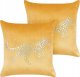 Beliani Zestaw 2 poduszek Welur Musztardowy MARULA 1