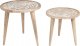 Beliani Zestaw 2 stolików pomocniczych z drewna mango jasny SAKITA 1