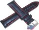 Diloy Skórzany pasek do zegarka 24 mm Diloy 395.24.53 czarny czerwony 2