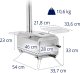 Uniprodo Piec namiotowy turystyczny przenośny do ogrzewania i gotowania komora 460 x 280 x 231 mm - srebrny Piec namiotowy turystyczny przenośny do ogrzewania i gotowania komora 460 x 280 x 231 mm - srebrny 8