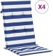 vidaXL Poduszki na krzesła, 4 szt., niebiesko-białe paski, tkanina 2