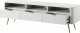 Selsey Szafka RTV Oval 160 cm z wnękami Biała 5