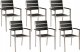 Beliani Krzesło ogrodowe Zestaw 6 MDF Czarno-srebrny VERNIO 1