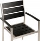 Beliani Krzesło ogrodowe Zestaw 6 MDF Czarno-srebrny VERNIO 6