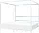 Beliani Łóżko metalowe z baldachimem 180 x 200 cm białe LESTARDS 1