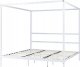 Beliani Łóżko metalowe z baldachimem 180 x 200 cm białe LESTARDS 1