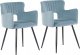 Beliani Zestaw 2 krzeseł do jadalni welurowe jasnoniebieskie SANILAC 1
