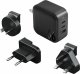 Ładowarka Energea ENERGEA ład. siec. 1xUSB+2xUSB-C PD-PPS-QC 3.0 66W 2C1A czarny/black US+EU Travelite GAN66 1