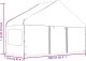 vidaXL vidaXL Namiot ogrodowy z dachem, biały, 17,84x5,88x3,75 m, polietylen 9