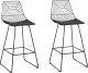 Beliani Zestaw 2 krzeseł barowych metalowy czarny BISBEE 1