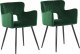 Beliani Zestaw 2 krzeseł do jadalni welurowe szmaragdowa zieleń SANILAC 1