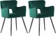 Beliani Zestaw 2 krzeseł do jadalni welurowe szmaragdowa zieleń SANILAC 6