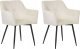 Beliani Welur Krzesło do jadalni Zestaw 2 Kremowy JASMIN 1