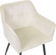 Beliani Welur Krzesło do jadalni Zestaw 2 Kremowy JASMIN 4