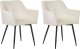 Beliani Welur Krzesło do jadalni Zestaw 2 Kremowy JASMIN 10