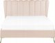 Beliani Łóżko welurowe 140 x 200 cm z portem USB beżowe MIRIBEL 2