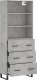 vidaXL vidaXL Witrynka, szarość betonu 69,5x34x180 cm materiał drewnopochodny 4