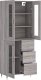 vidaXL vidaXL Witrynka szary dąb sonoma 69,5x34x180cm materiał drewnopochodny 4