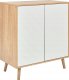 Beliani Szafka dwudrzwiowa jasne drewno z białym BRISTOW 1