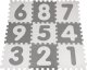 Mata biało-szara z 9 Puzzli dla dzieci 10m+ Wyjmowane cyfry litery + Pianka EVA + Powłoka antybakteryjna Ag+ 6