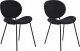 Beliani Boucle Krzesło do jadalni Zestaw 2 Czarny LUANA 3