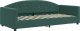 vidaXL vidaXL Sofa z materacem do spania, ciemnozielona, 90x200 cm, aksamit 3