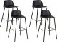 Beliani Zestaw 4 krzeseł barowych czarny MORA 1