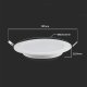 V-TAC Panel LED Wpuszczany Premium Downlight 18W Okrągły fi220 VT-61018 6500K 1980lm 2