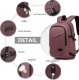 Plecak turystyczny Kono Plecak na Laptopa 15,6 USB Burgundy Compact 3