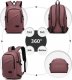 Plecak turystyczny Kono Plecak na Laptopa 15,6 USB Burgundy Compact 4